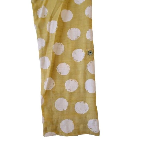 Lior Womens Rayon Blend Tunic Blouse Collared Rolled Sleeve Polka Print Medium - Picture 5 of 13